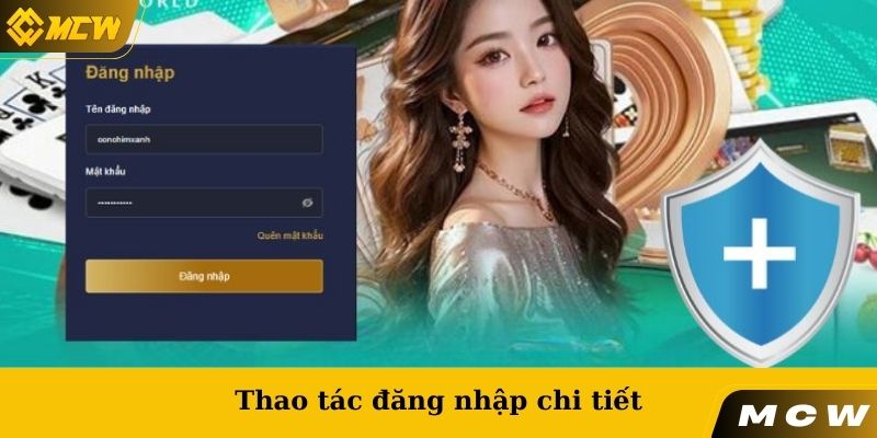 Thao tác đăng nhập chi tiết